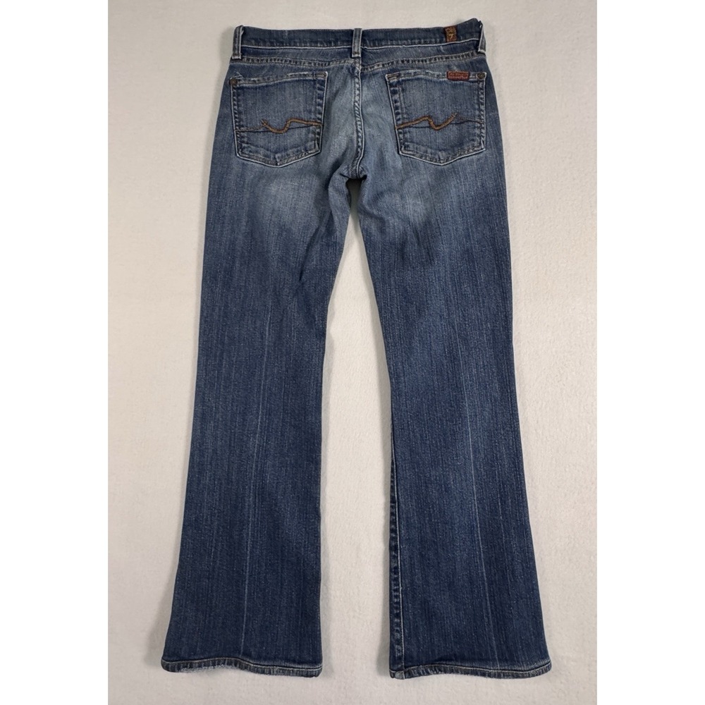 7 For All Mankind Bootcut Jeans Womens 27 Blue Medium‎ Wash Low Rise Stretch - Picture 5 of 8